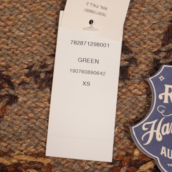 RRL Double RL Ralph Lauren Hand-Knit Fair Isle & Mallard Cardigan XS Brand New - Picture 10 of 13